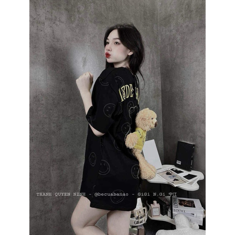 Siêu Phẩm Áo Tee shirt Gấu Đính Kèm Siêu Xinh From Rộng Unisex