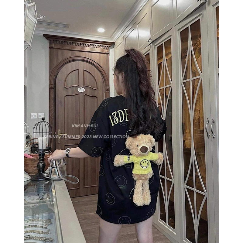 Siêu Phẩm Áo Tee shirt Gấu Đính Kèm Siêu Xinh From Rộng Unisex