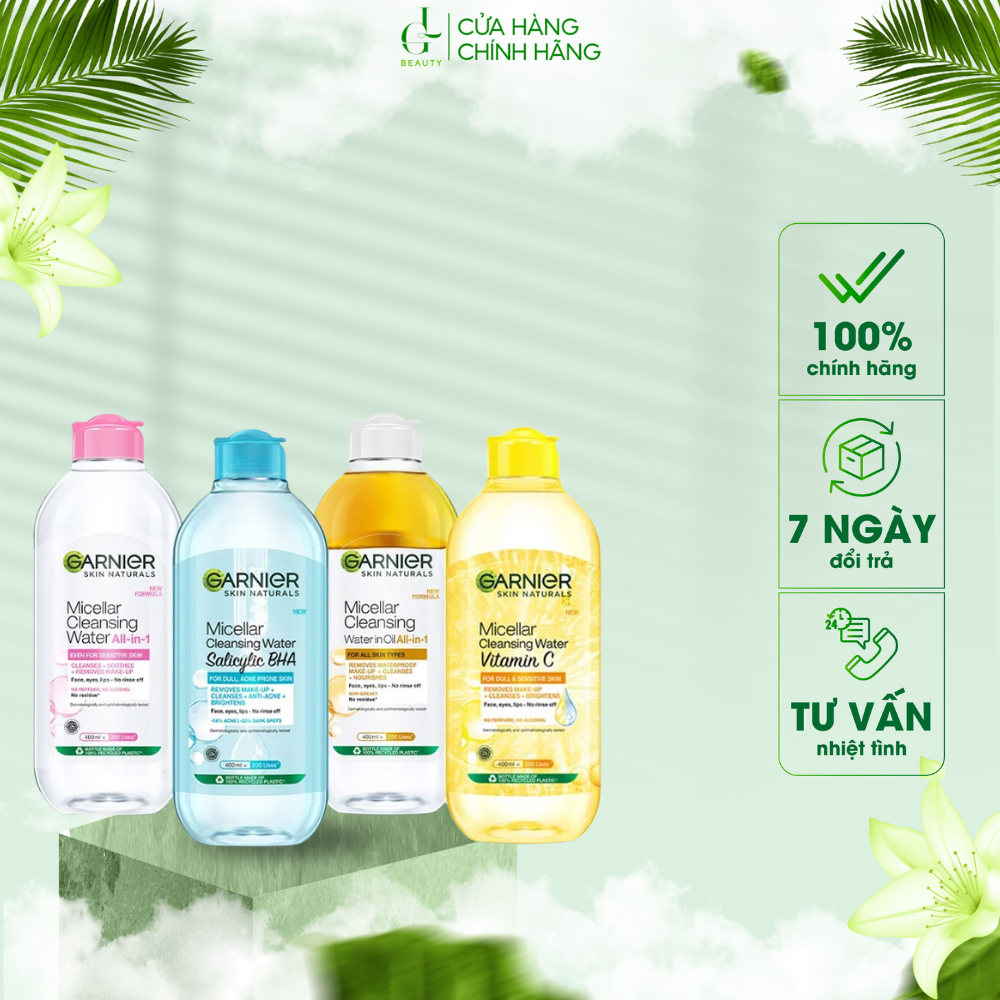 Nước Làm Sạch Và Tẩy Trang Cho Mọi Loại Da Garnier Micellar Cleansing Water 125ml / 400ml