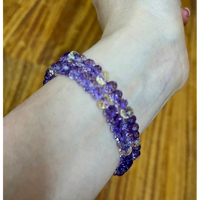 Thạch anh tím, vàng cắt giác trong veo VIP