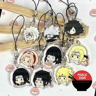 Móc dây treo điện thoại IN HÌNH NARUTO SHIPPUDEN ver FACE CHIBI mica trong acrylic móc khóa trang trí