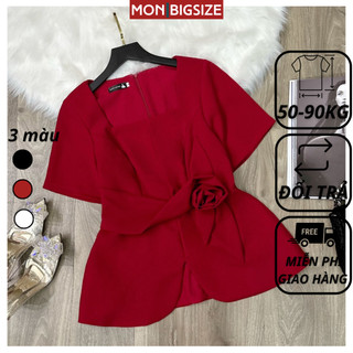 Áo bigsize nữ kiểu hoa eo 3D dự tiệc đi chơi sang chảnh MON big size 50 - 90kg