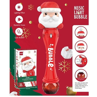  Đồ Chơi Gậy Thổi Bong Bóng Tự Động Hình Ông Già Noel Dùng Pin, Có Đèn Và Nhạc Tạo Không Khí Vui Vẻ Giáng Sinh