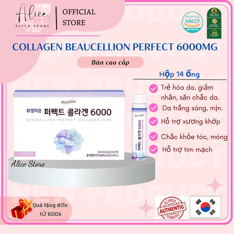 Nước uống collagen beaucellion perfect 6000MG Bản cao cấp , ngăn ngừa lão hóa, xương chắc khỏe