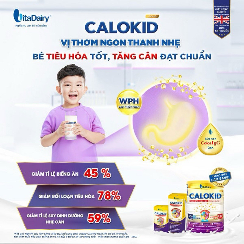 Sữa Vitadairy Calokid Gold 0+, 1+