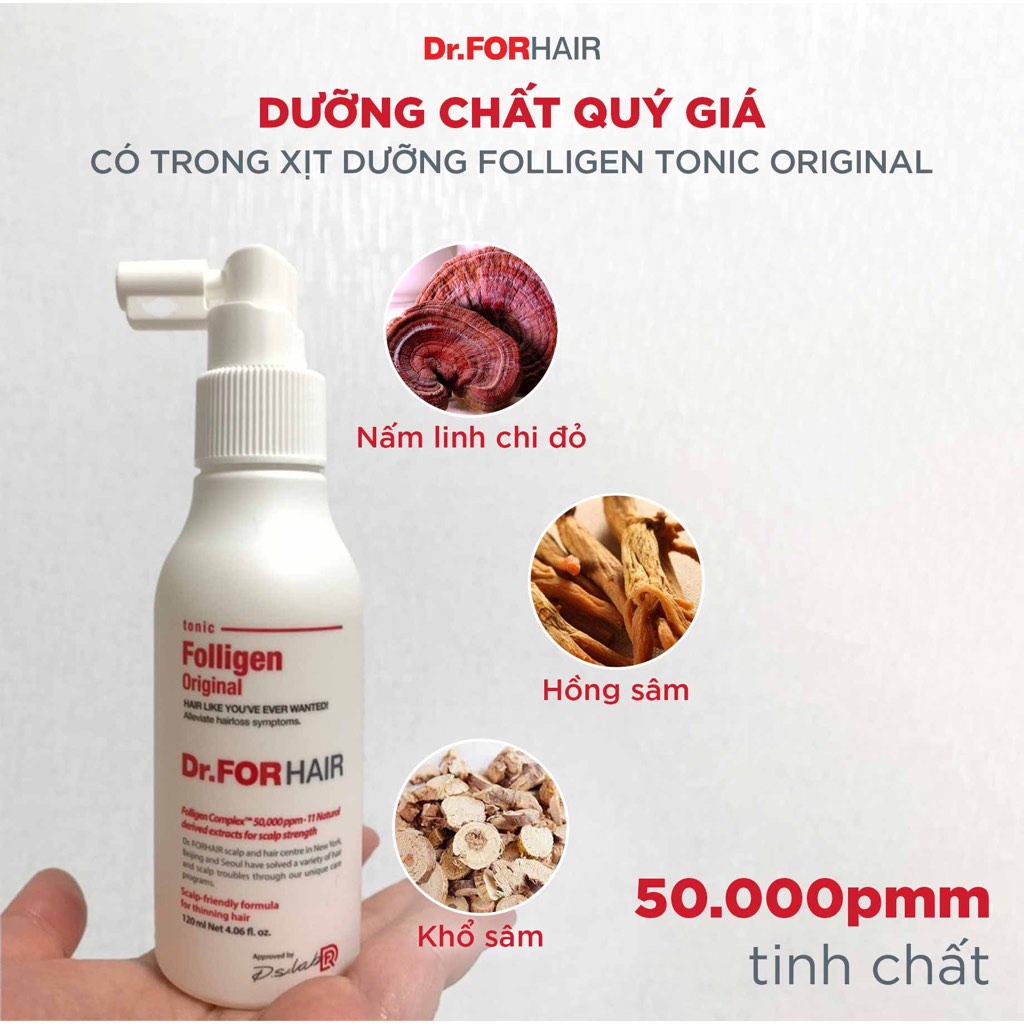 Tinh chất giúp hỗ trợ mọc tóc nhanh hơn DR.FORHAIR Folligen Tonic 120ml