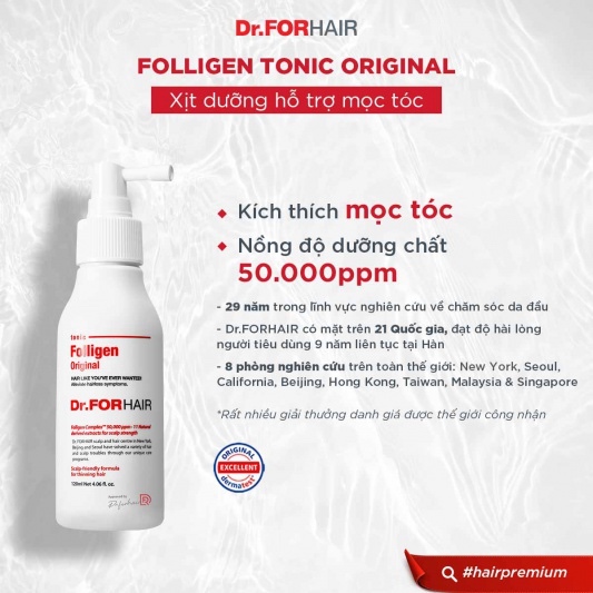 Tinh chất giúp hỗ trợ mọc tóc nhanh hơn DR.FORHAIR Folligen Tonic 120ml