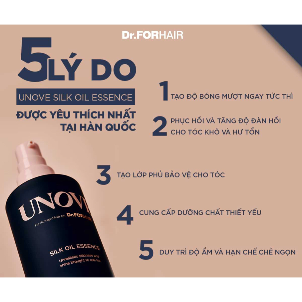 Tinh chất nuôi dưỡng tóc bóng mượt UNOVE Silk Oil Essence 70ml