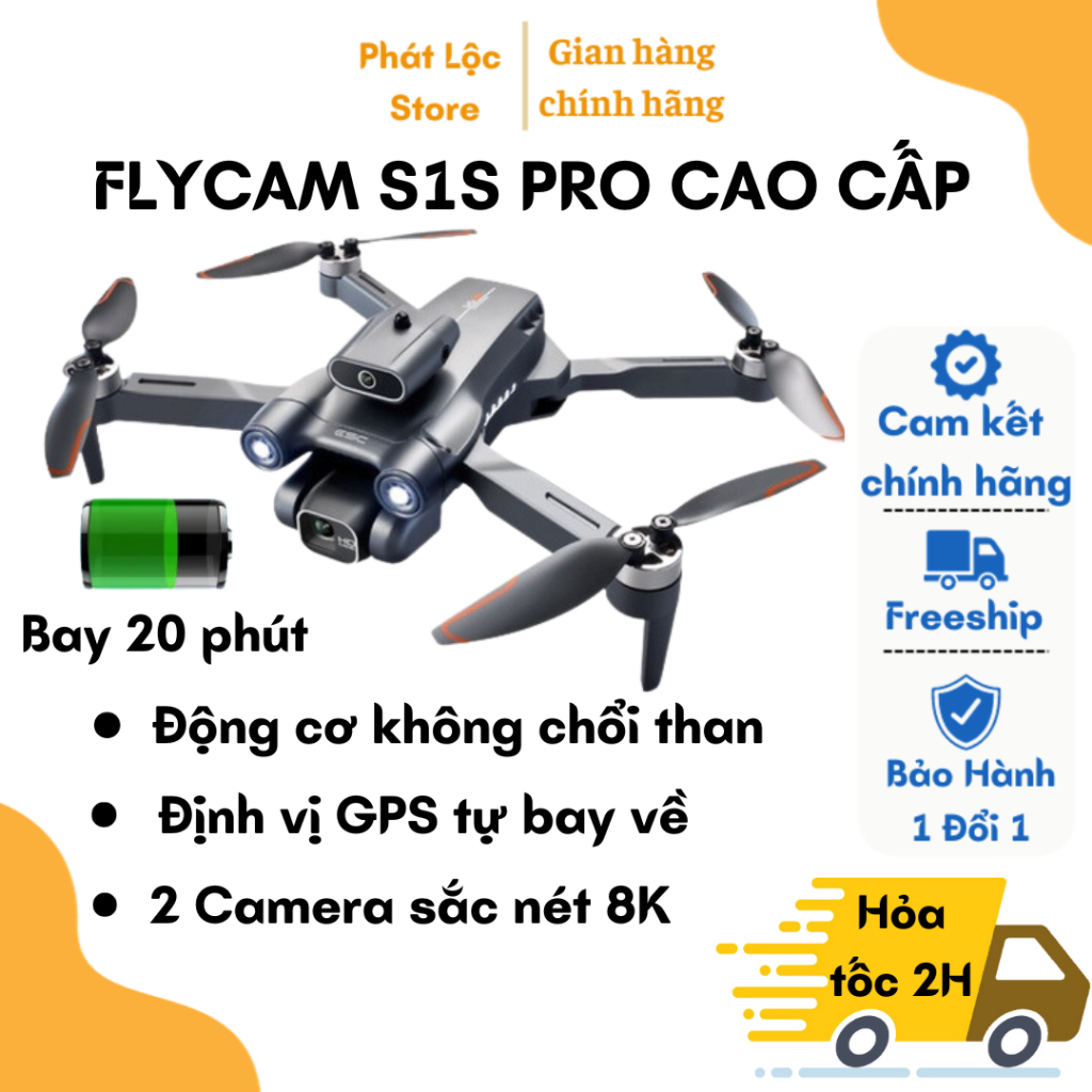 Máy Bay Flycam Camera 6K S1S Pro Max Cảm Biến Chống Va Chạm, Không Chổi Than, Bay 30 Phút, Xa 1500m | BigBuy360 - bigbuy360.vn