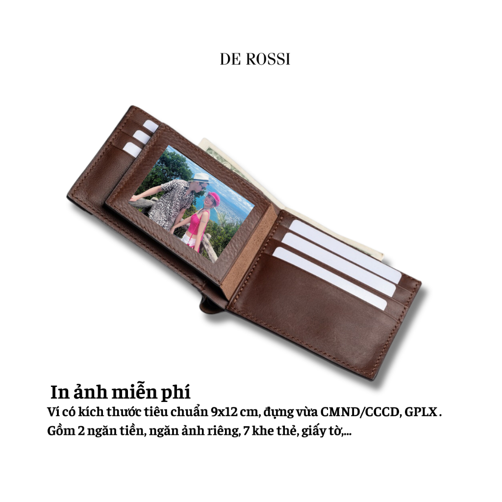 Ví Da Bò Pullup Cánh Lật Khắc Tên Theo Yêu Cầu Derossi