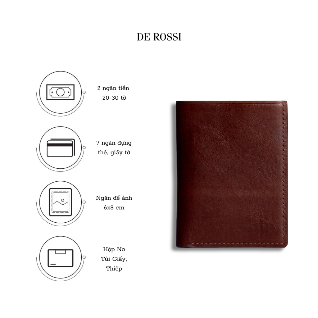 Ví Da Bò Pullup Cánh Lật Khắc Tên Theo Yêu Cầu Derossi
