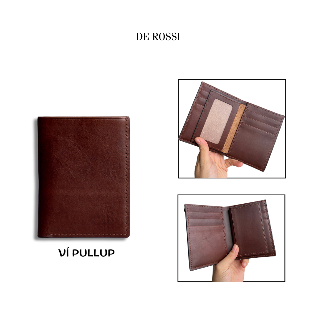 Ví Da Bò Pullup Cánh Lật Khắc Tên Theo Yêu Cầu Derossi