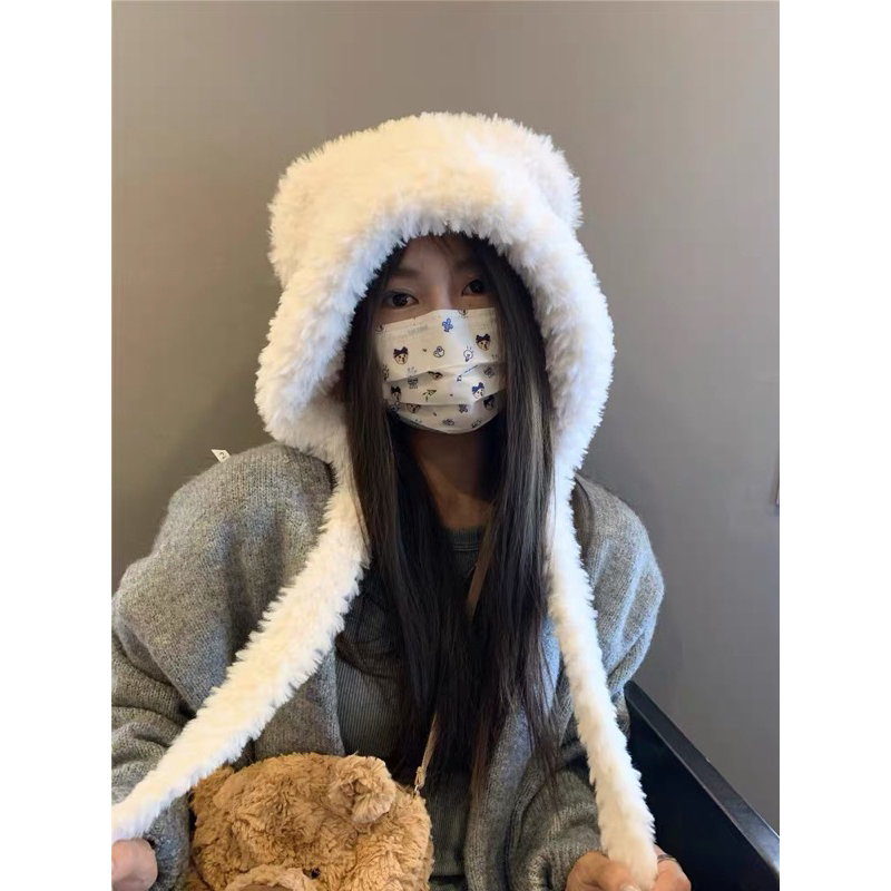 Mũ trắng con gấu như hình