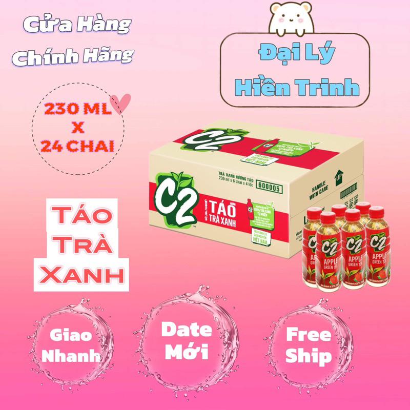 Trà Xanh C2 Hương Chanh/ Táo/ Đào Giải Khát Chai Nhỏ 230ml