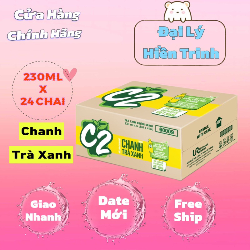 Trà Xanh C2 Hương Chanh/ Táo/ Đào Giải Khát Chai Nhỏ 230ml