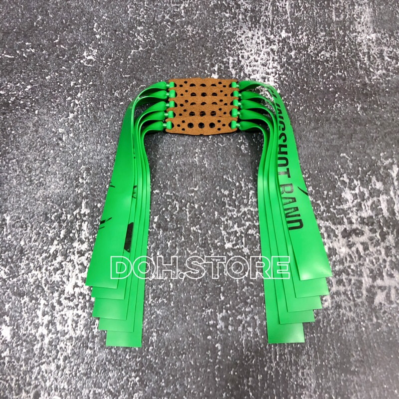 Dây thun cao su SlingShot màu xanh lá cây đã được buộc da 3 lỗ sử dụng cho ná cao su độ dày dây 0.65mm