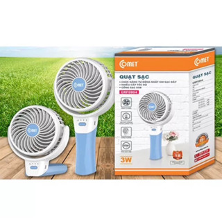 Quạt sạc tích điện mini cầm tay tiện lợi chính hãng COMET, xoay ngang, 3chế độ gió,siêu mát
