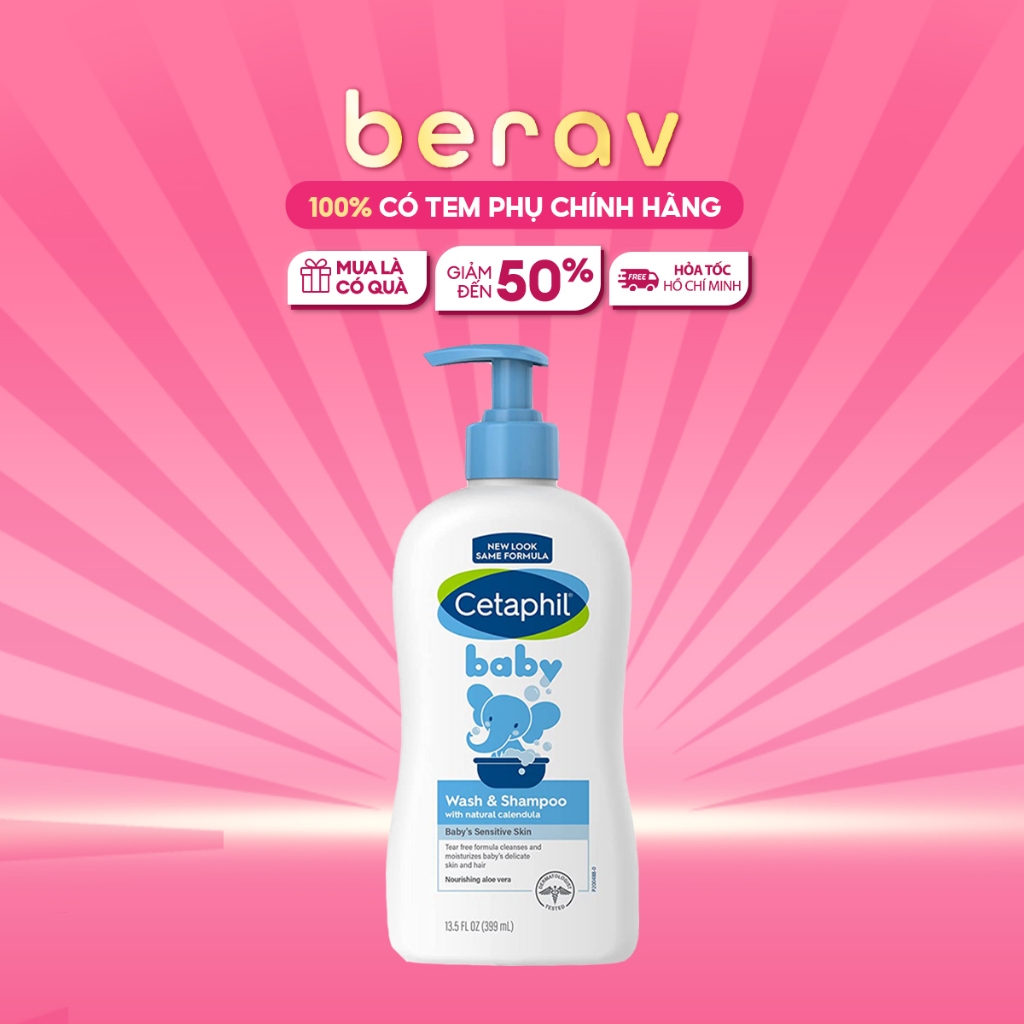 Sữa tắm gội dịu nhẹ cho bé Cetaphil Baby Gentle Wash & Shampoo 400ml