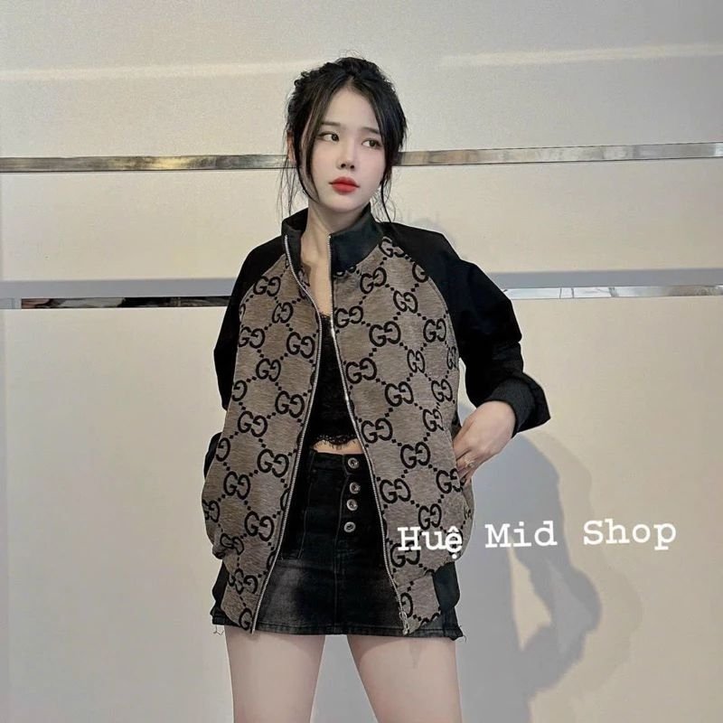 Áo khoác cổ lọ nam nữ,logo thân gu,ci phối tay đen,chất vải mềm ,ấm áp,chuẩn fom,h