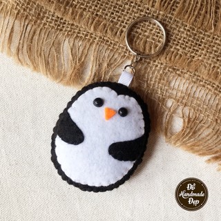 Móc khoá vải nỉ handmade chim cánh cụt