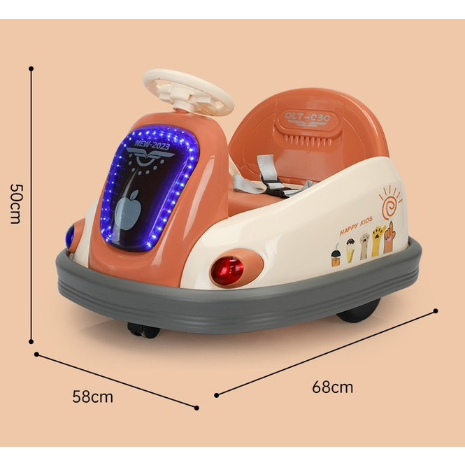 Xe ô tô điện trẻ em, xe máy điện cho bé xoay 360 độ có điều khiển kèm nhạc và đèn D