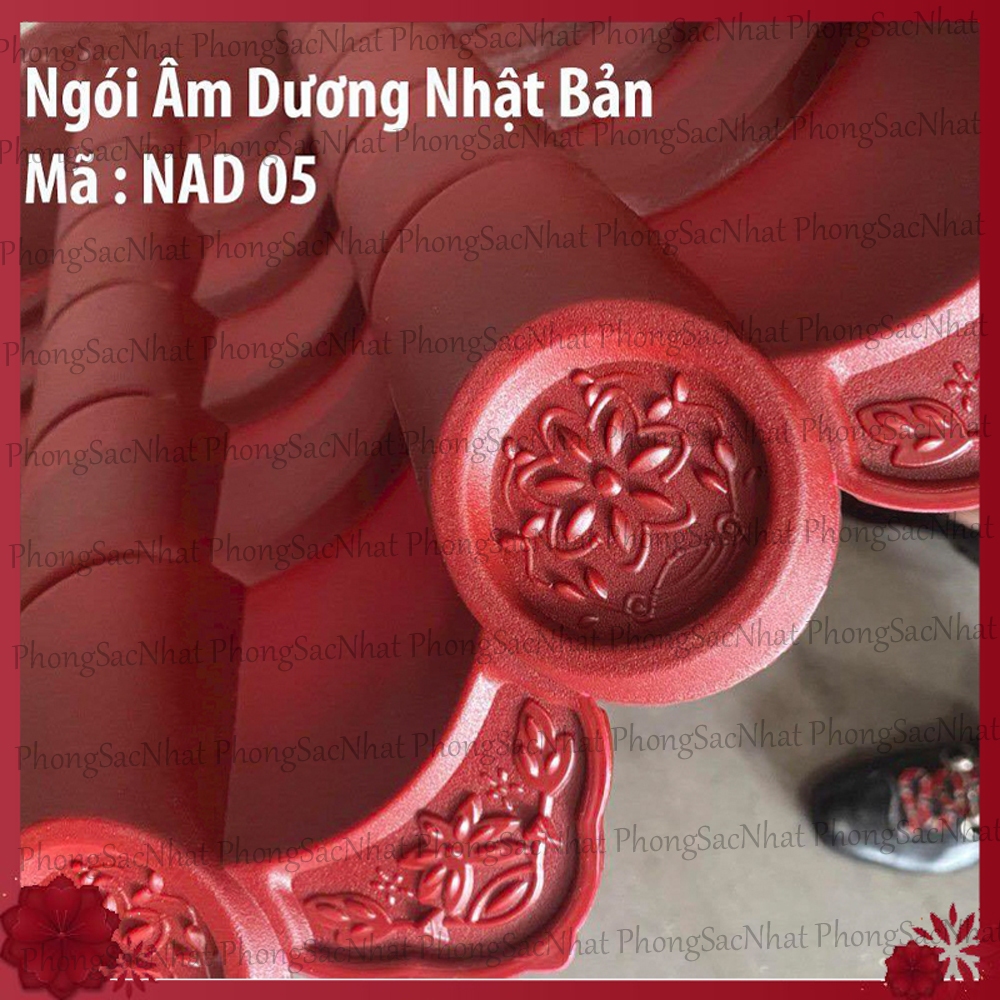 Khổ 50*110cm màu đỏ, Mái ngói nhựa âm dương phong cách Nhật Bản, 100% nhựa nguyên sinh không mùi