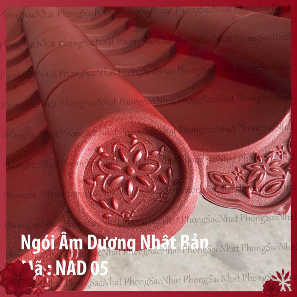 Khổ 50*110cm màu đỏ, Mái ngói nhựa âm dương phong cách Nhật Bản, 100% nhựa nguyên sinh không mùi