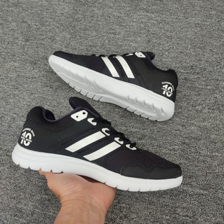 Giày thể thao sneaker nam nữ đen sọc trắng và đen sọc đen sangsport