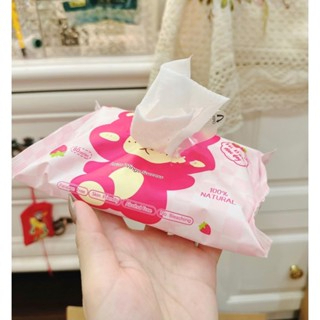 Gói 80 tờ khăn ướt gấu dâu LOTSO mẫu mới 2023