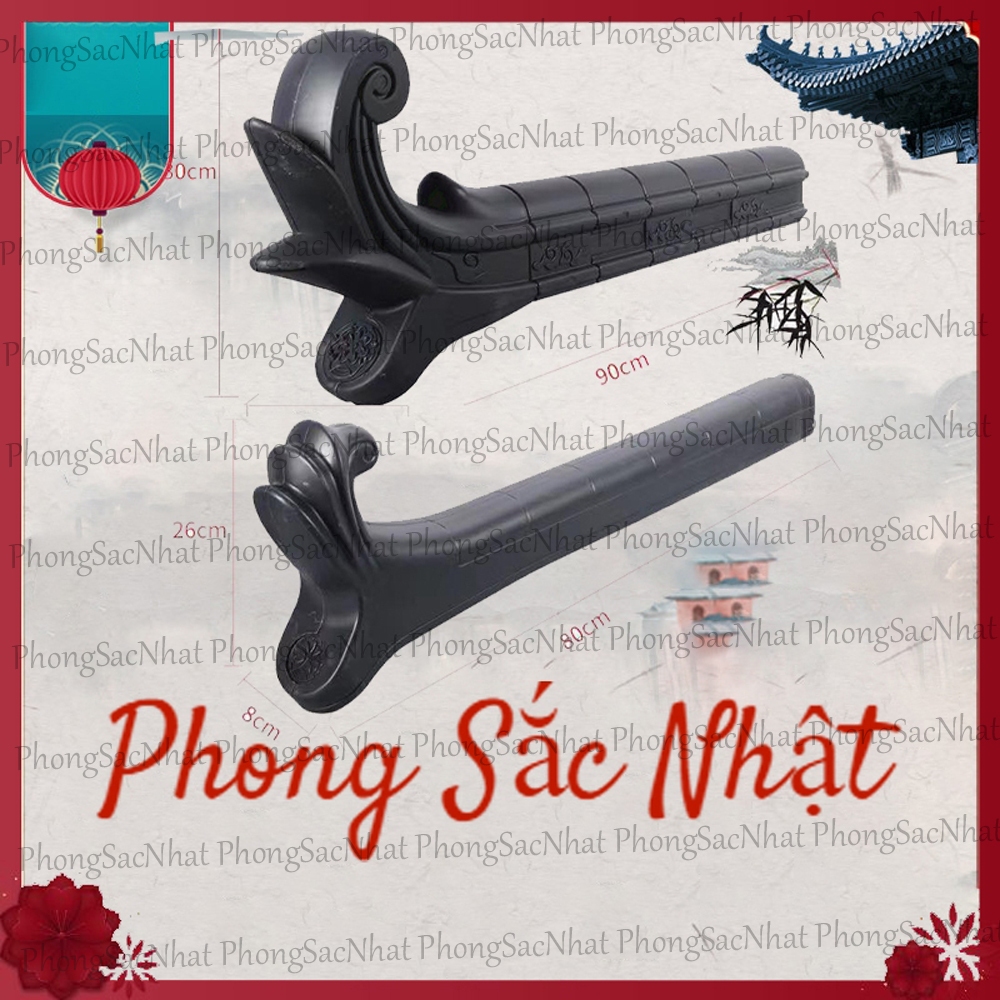 Phụ kiện Tay cong to, Tay cong nhỏ trang trí 2 mép mái, Thanh đao to, nhỏ