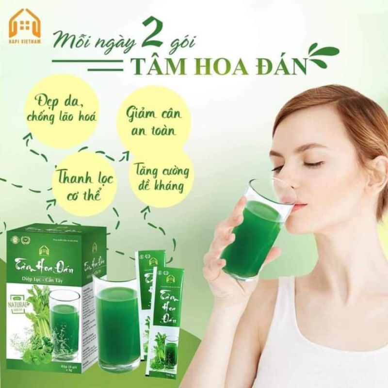 TÂM HOA ĐÁN DIỆP LỤC CẦN TÂY hộp 15 gói