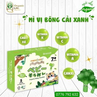 Mì ăn dặm hữu cơ cho bé vị bông cải xanh 200g MenNoSato