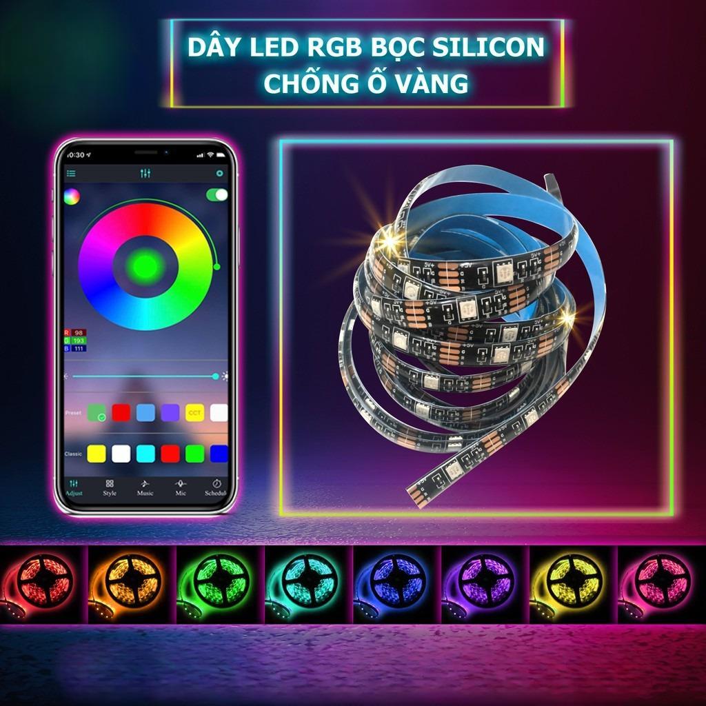 Đèn Led Trang Trí Phòng Ngủ, Bàn Làm Việc  5M 10M RBG 16 Triệu Màu, Điều Khiển App Và Remote, Đèn Nháy Theo Nhạc