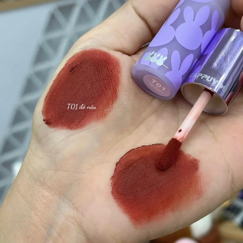 SON GIA ĐÌNH THỎ TÍM ĐEN HỒNG MÀU Y HÌNH
