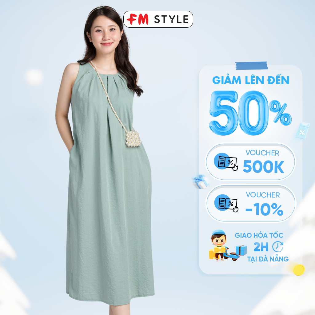 Đầm suông nữ FMSTYLE sát nách dáng dài bigsize bầu bì bon chen được chất liệu mềm mịn thoãi mái khi mang 23020005