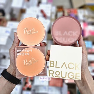 (HSD 22/11/2025) Phấn Nước Black Rouge Peach Cover Velvet Cushion, Thin Layer Velour Cushion