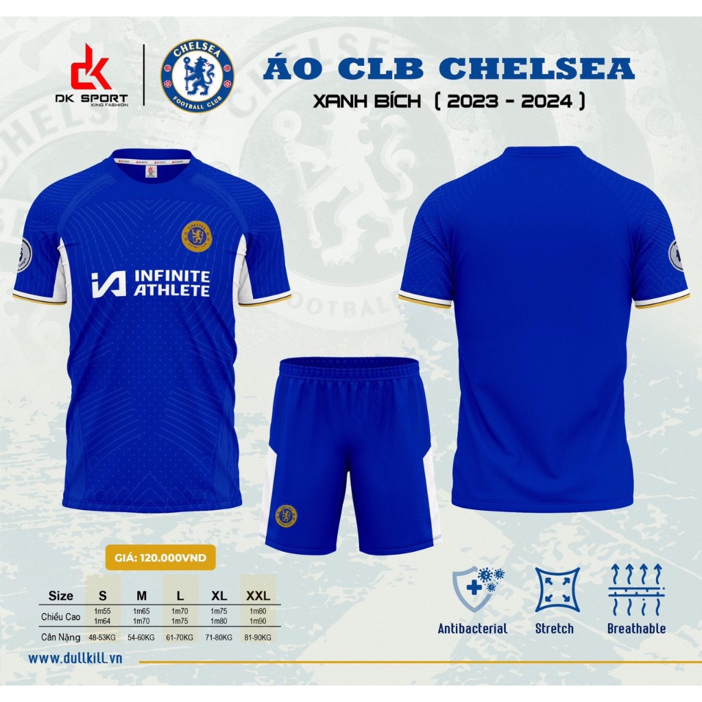 Quần áo bóng đá,đồ đá banh CLB CHELSEA 2023-2024 chuẩn thi đấu,thấm hút mồ hôi cực đẹp - sport hoàng phúc