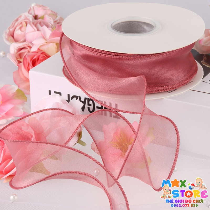 Cuộn Ruy Băng Voan Bèo Viền Sóng Loại Đẹp Có Lõi Rộng 4cm 10 Mét Trang Trí Bó Hoa, Bánh Sinh Nhật, Gói Quà, Làm Thủ Công