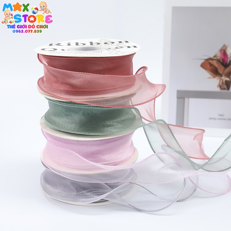 Cuộn Ruy Băng Voan Bèo Viền Sóng Loại Đẹp Có Lõi Rộng 4cm 10 Mét Trang Trí Bó Hoa, Bánh Sinh Nhật, Gói Quà, Làm Thủ Công