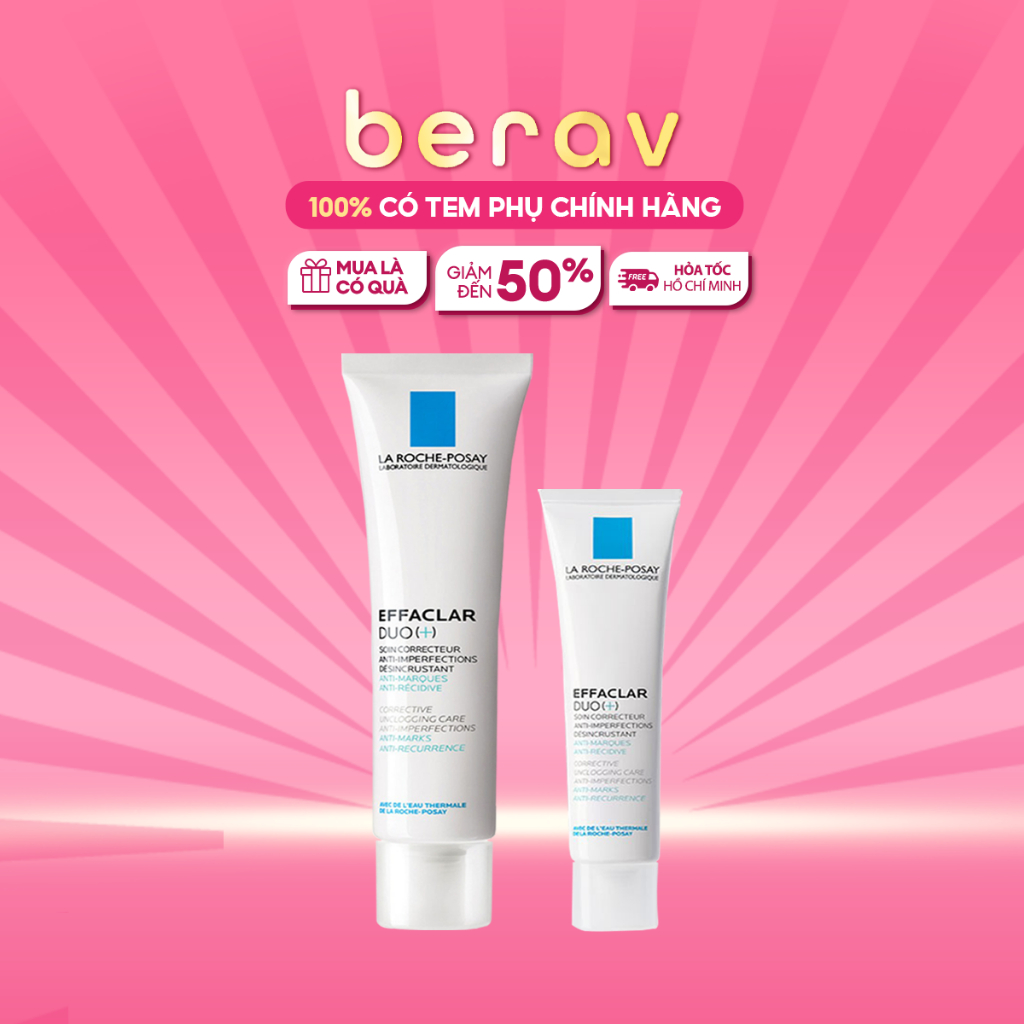 Kem Giảm Mụn La Roche-Posay Effaclar DOU+ giảm thâm, thông thoáng lỗ chân lông 40ml