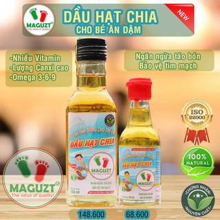 Dầu hạt chia ăn dặm cho bé Maguzt nguyên chất