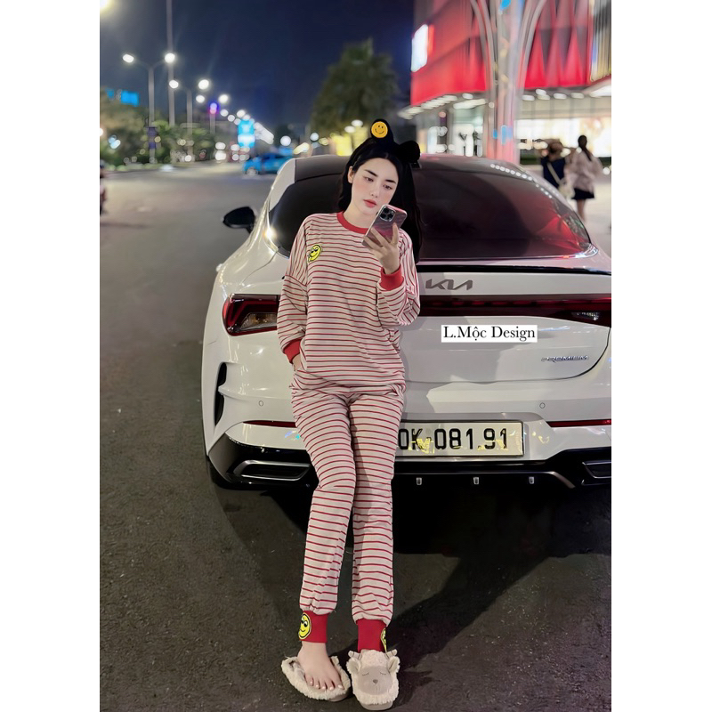 Set đồ bộ kẻ drew trẻ trung