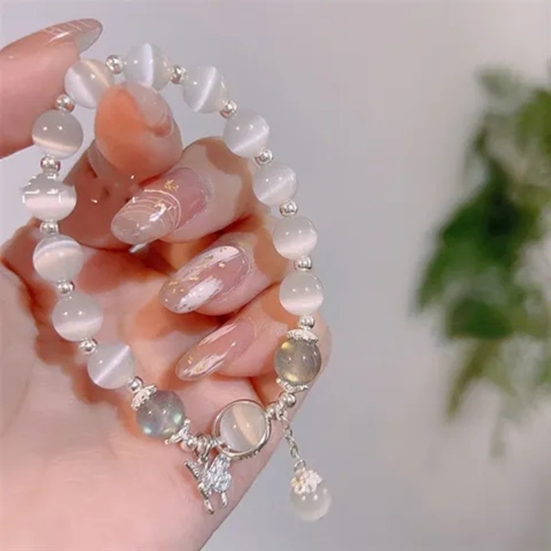 Vòng Tay Chuỗi Hạt Đá opal Nhân Tạo Hình Bướm Thời Trang Cho Nữ
