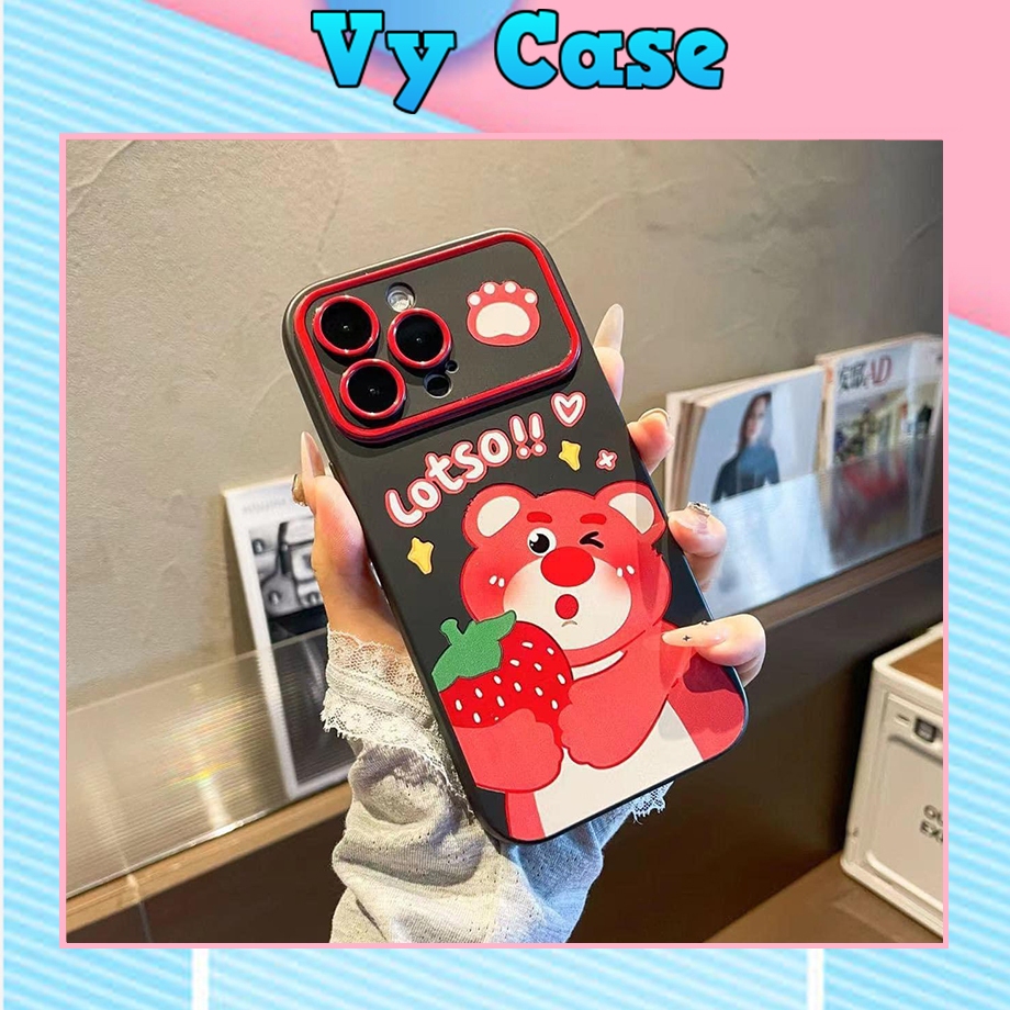 Ốp lưng iphone khung camera gấu lotso 6/6splus/7/7plus/8/8plus/x/xs/11/12/13/14/pro/max/plus/promax