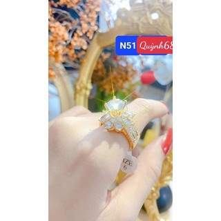 Nhẫn nữ mạ vàng,nhẫn full đá bản to sang chảnh quỳnh68