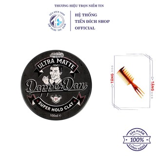 Sáp vuốt tóc Ultra Matte Super Hold Clay 100ml Anh Quốc - Dapper Dan + Lược texture