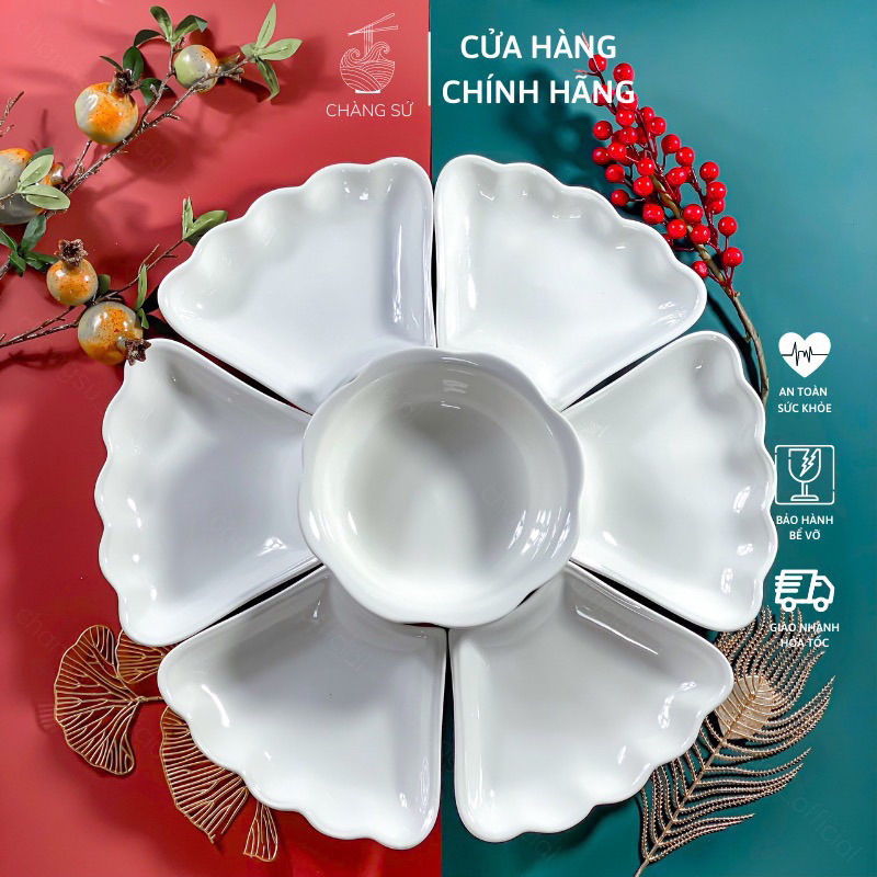 BỘ ĐĨA HOA MẶT TRỜI ,BỘ BÁT ĐĨA BÀY MÂM CỖ