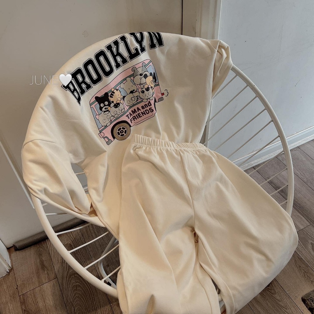 BỘ LEN TĂM MÀU BE HÌNH THÚ BROOKLIN