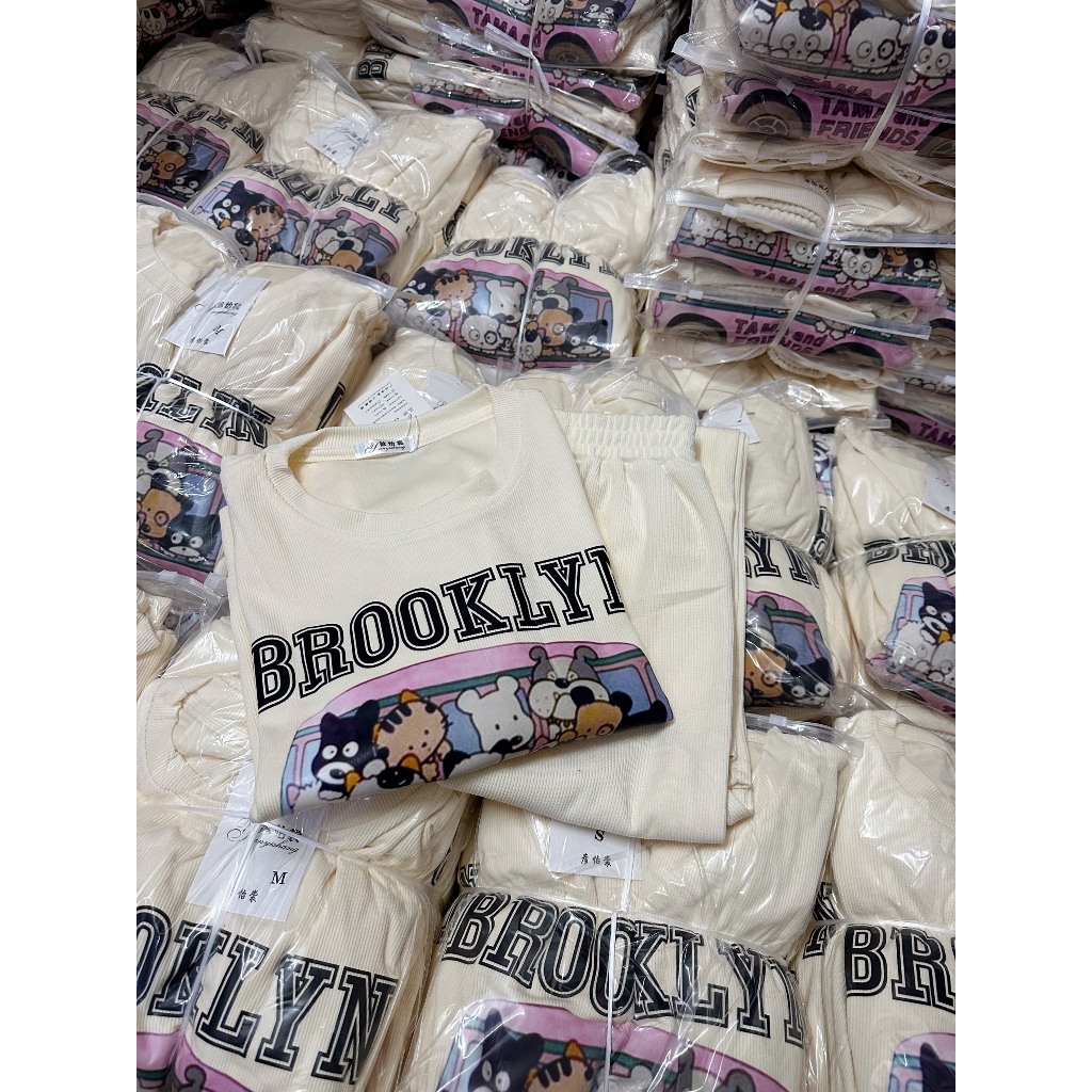BỘ LEN TĂM MÀU BE HÌNH THÚ BROOKLIN