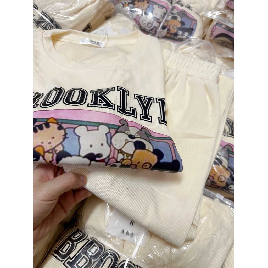 BỘ LEN TĂM MÀU BE HÌNH THÚ BROOKLIN